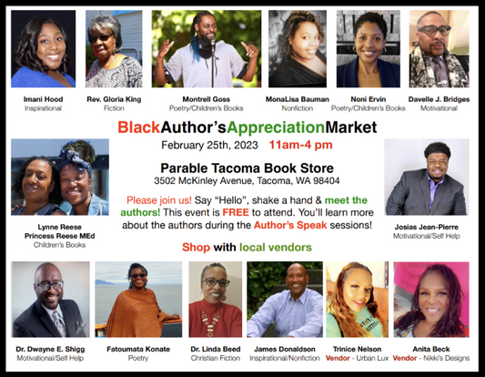 Black Author's Appreciation Market FEB 25, 2023 11am-4pm @ Parable Tacoma